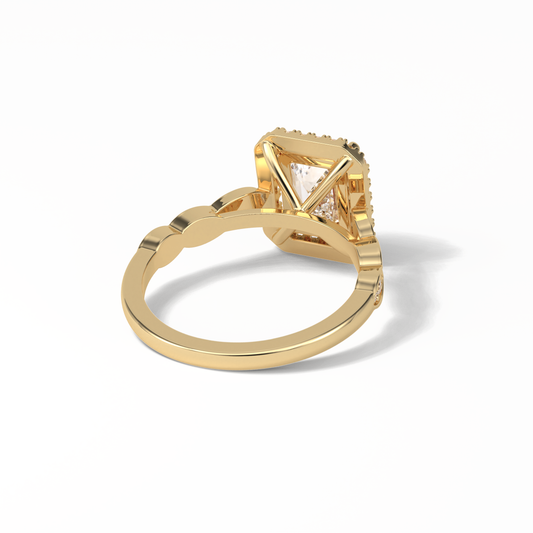 Emerald Pave & Halo Lab Grown Diamond Engagement Ring