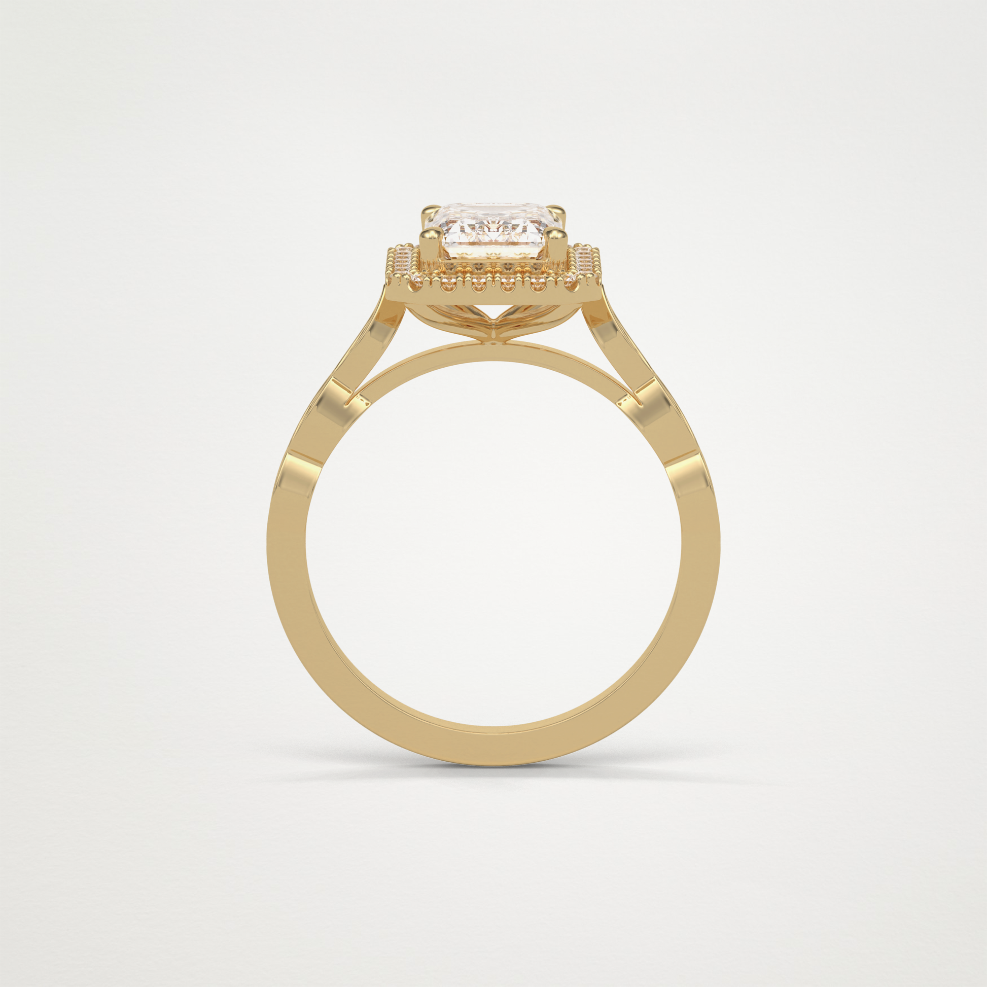 Emerald Pave & Halo Lab Grown Diamond Engagement Ring