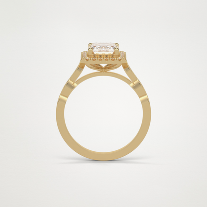 Emerald Pave & Halo Lab Grown Diamond Engagement Ring