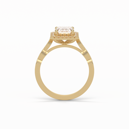 Emerald Pave & Halo Lab Grown Diamond Engagement Ring