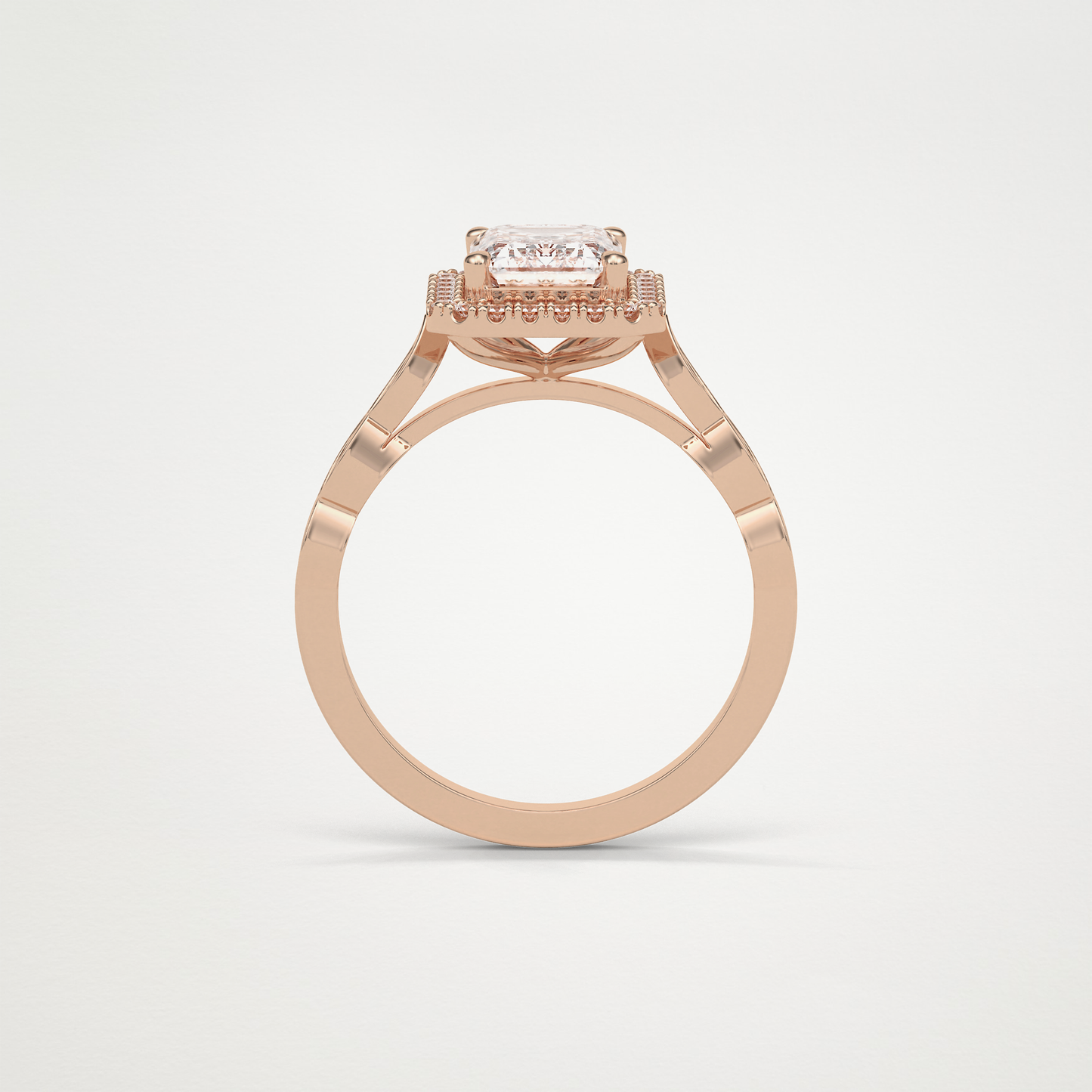 Emerald Pave & Halo Lab Grown Diamond Engagement Ring