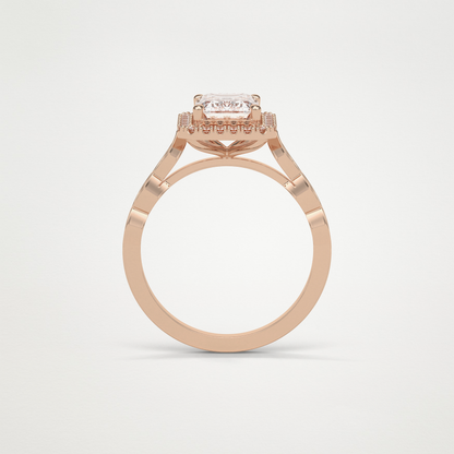 Emerald Pave & Halo Lab Grown Diamond Engagement Ring