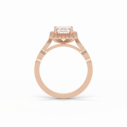 Emerald Pave & Halo Lab Grown Diamond Engagement Ring