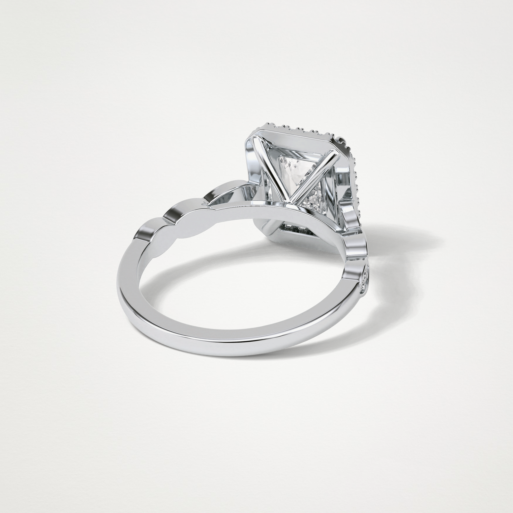 Emerald Pave & Halo Lab Grown Diamond Engagement Ring