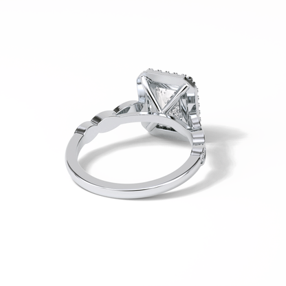 Emerald Pave & Halo Lab Grown Diamond Engagement Ring