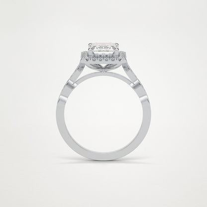 Emerald Pave & Halo Lab Grown Diamond Engagement Ring
