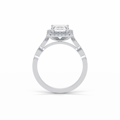 Emerald Pave & Halo Lab Grown Diamond Engagement Ring