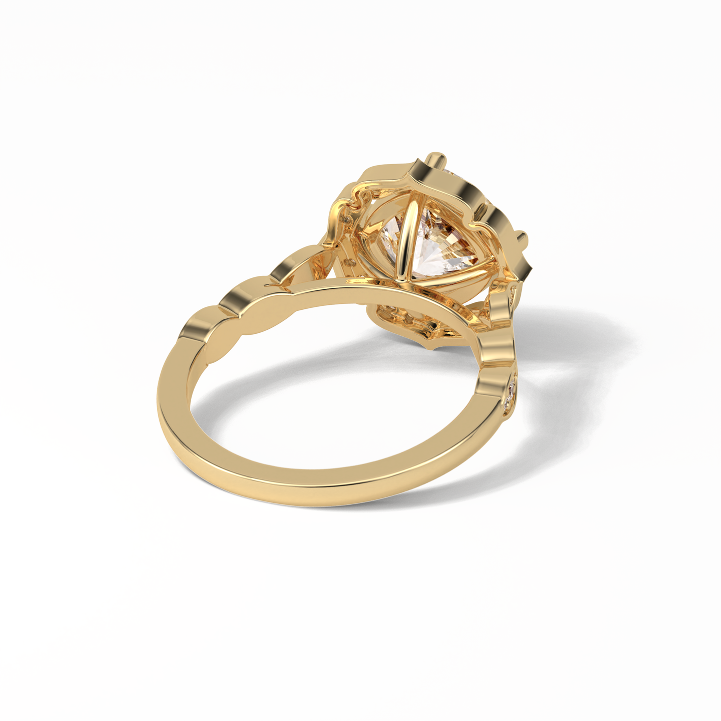 Cushion Cut Pave & Halo Lab Grown Diamond Engagement Ring