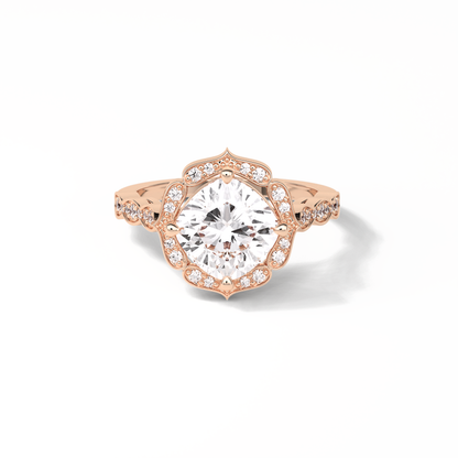 Cushion Cut Pave & Halo Lab Grown Diamond Engagement Ring