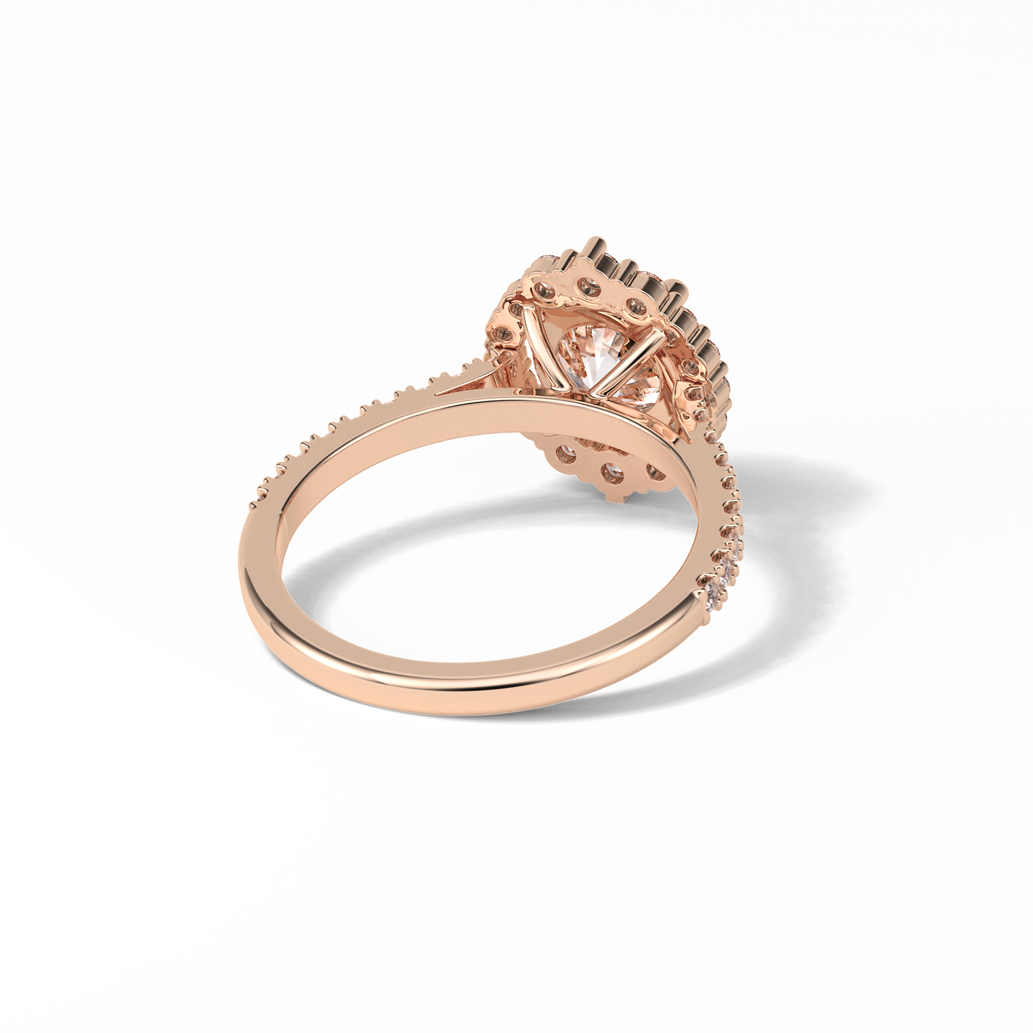Round Pave & Halo Lab Grown Diamond Engagement Ring