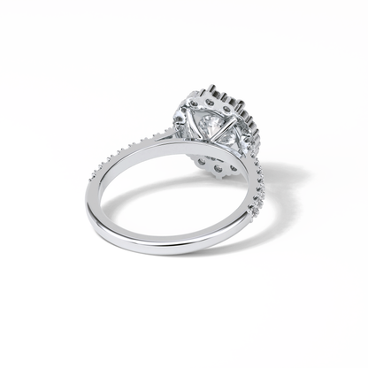 Round Pave & Halo Lab Grown Diamond Engagement Ring