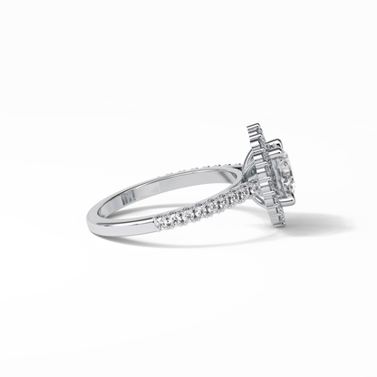 Round Pave & Halo Lab Grown Diamond Engagement Ring