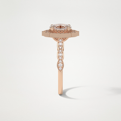 Oval Pave & Halo Lab Grown Diamond Engagement Ring