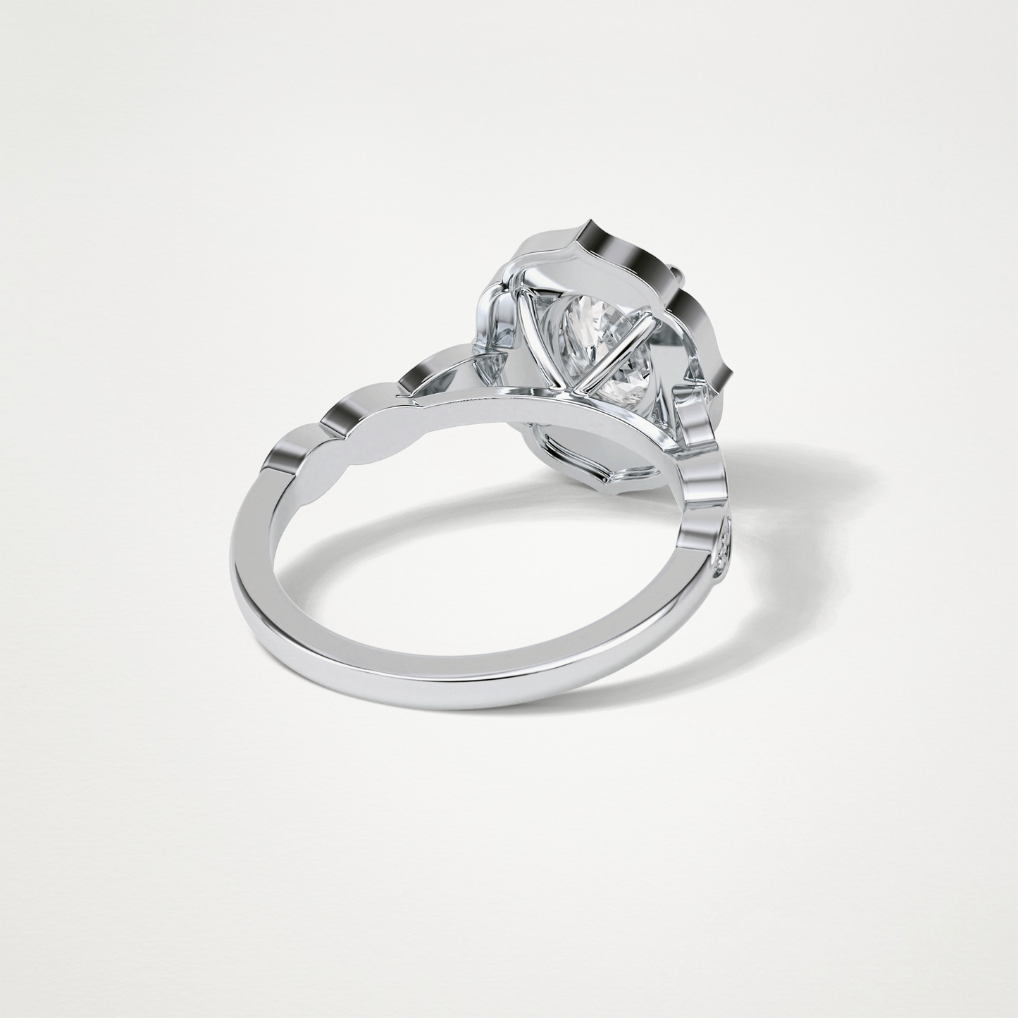 Oval Pave & Halo Lab Grown Diamond Engagement Ring