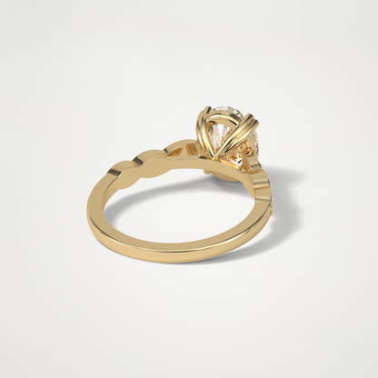 Oval Pave & Halo Lab Grown Diamond Engagement Ring