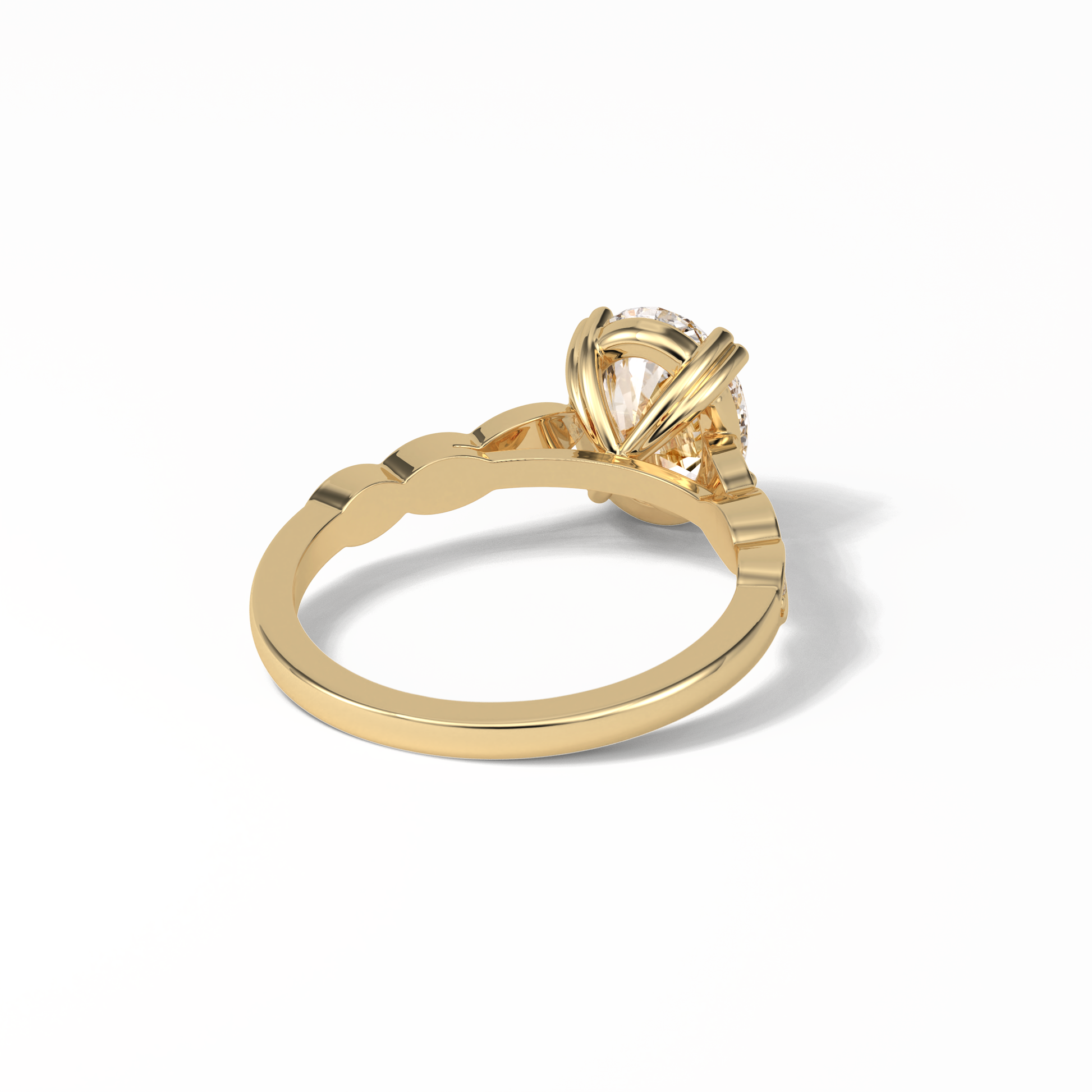 Oval Pave & Halo Lab Grown Diamond Engagement Ring