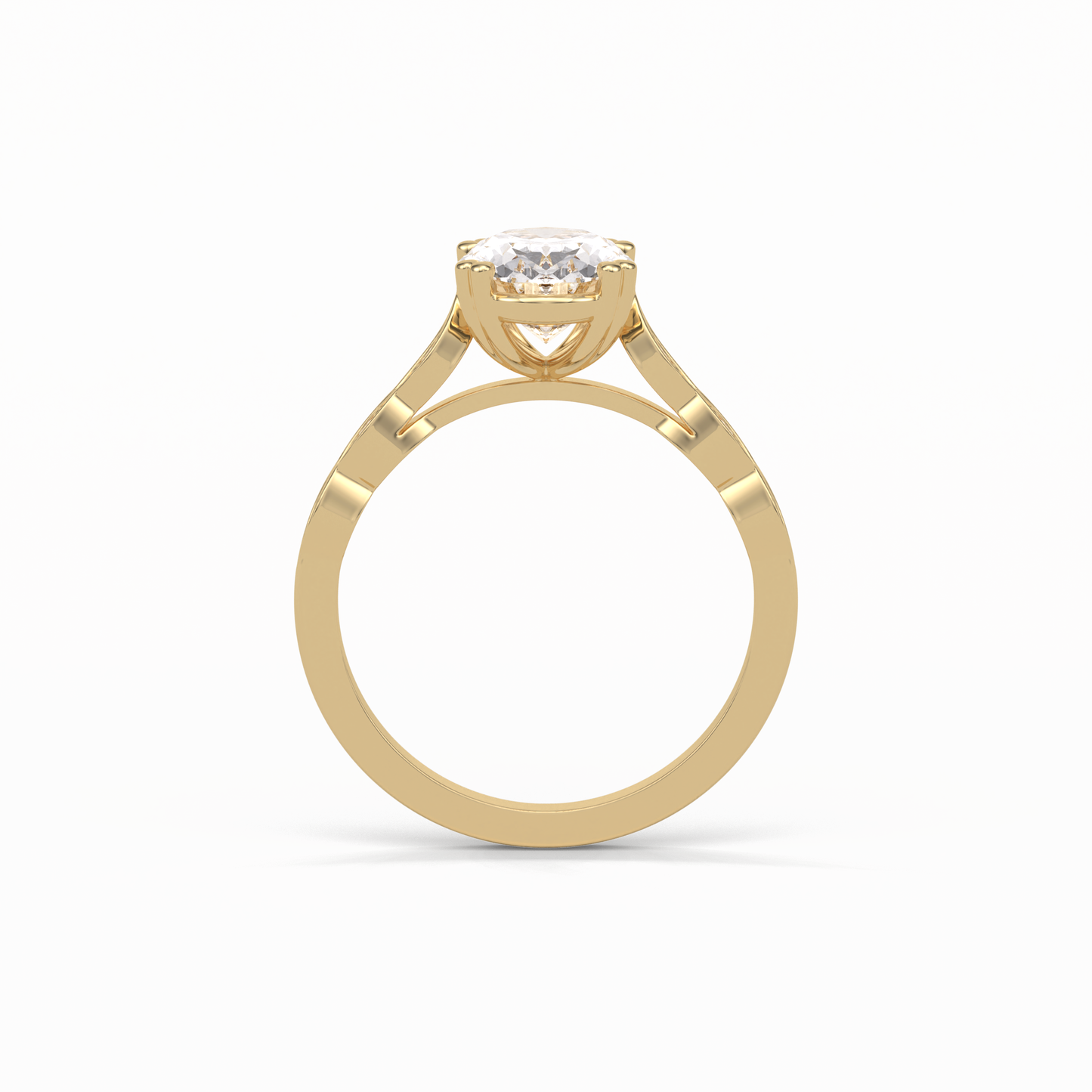 Oval Pave & Halo Lab Grown Diamond Engagement Ring