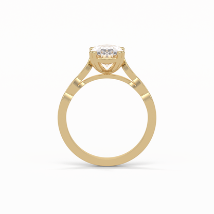Oval Pave & Halo Lab Grown Diamond Engagement Ring