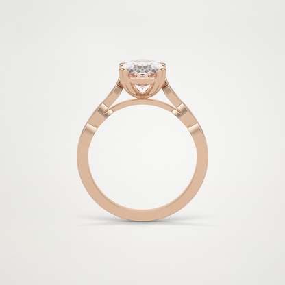 Oval Pave & Halo Lab Grown Diamond Engagement Ring