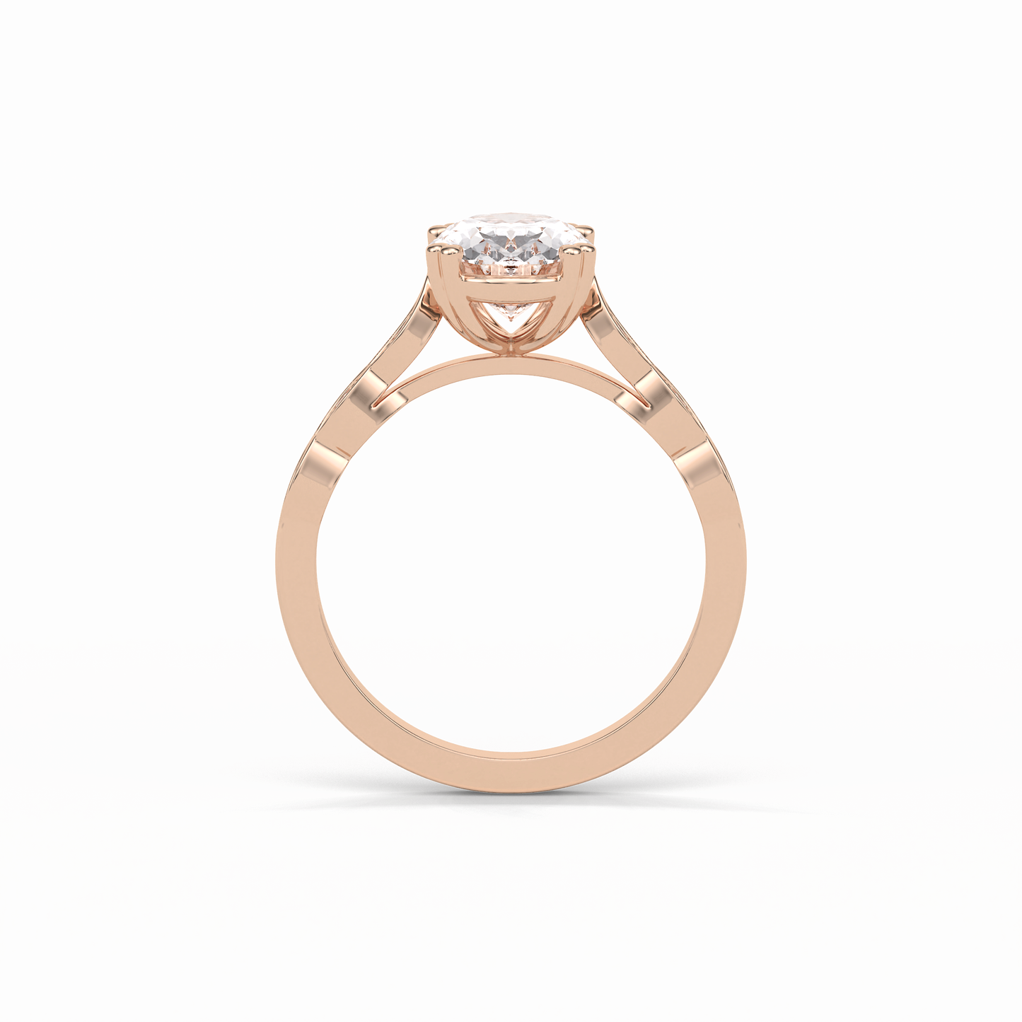Oval Pave & Halo Lab Grown Diamond Engagement Ring