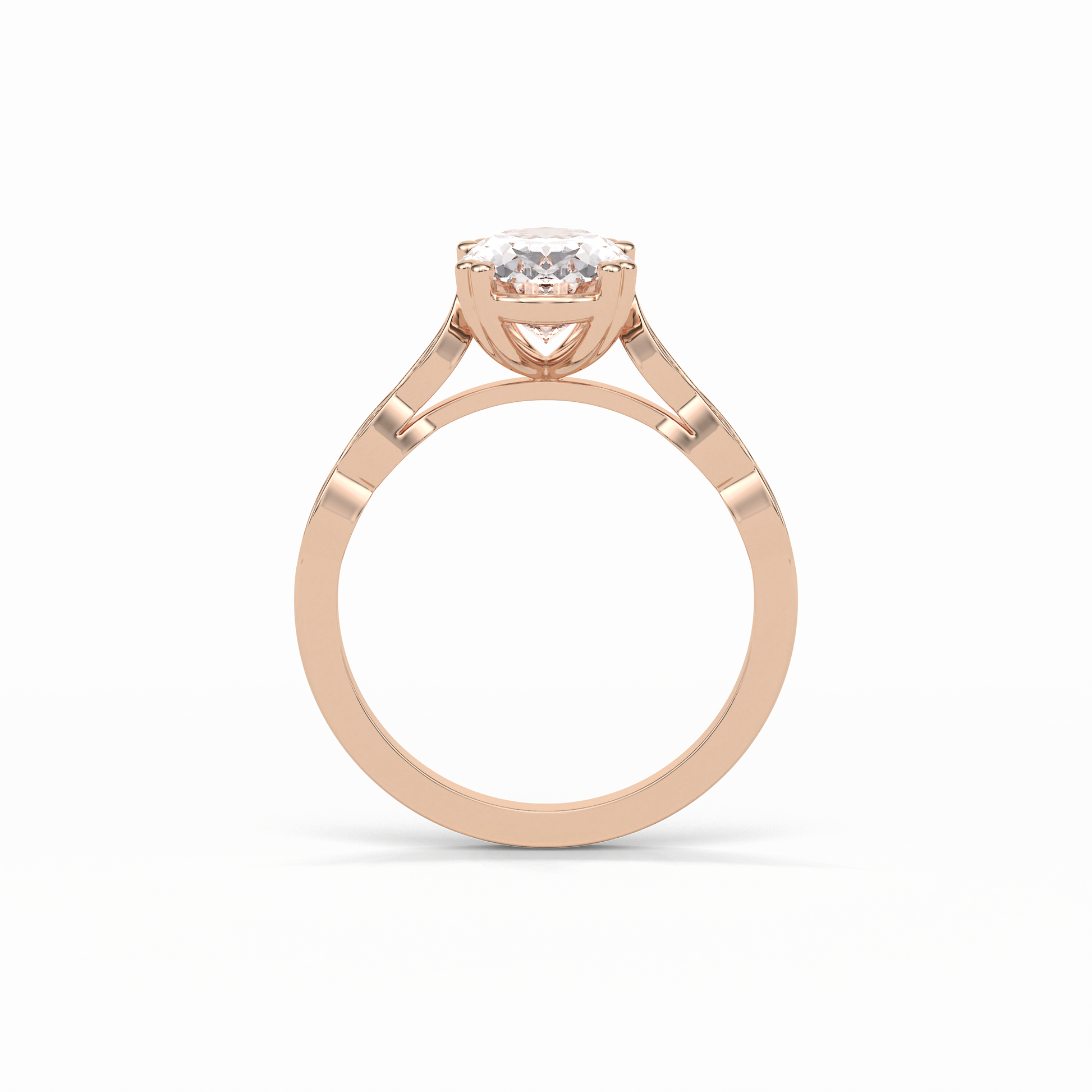 Oval Pave & Halo Lab Grown Diamond Engagement Ring