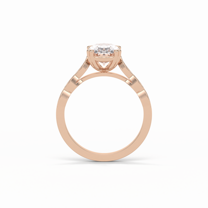 Oval Pave & Halo Lab Grown Diamond Engagement Ring