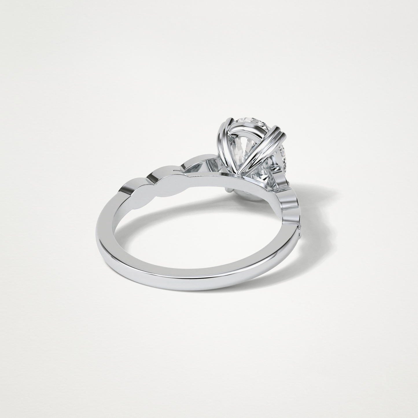 Oval Pave & Halo Lab Grown Diamond Engagement Ring