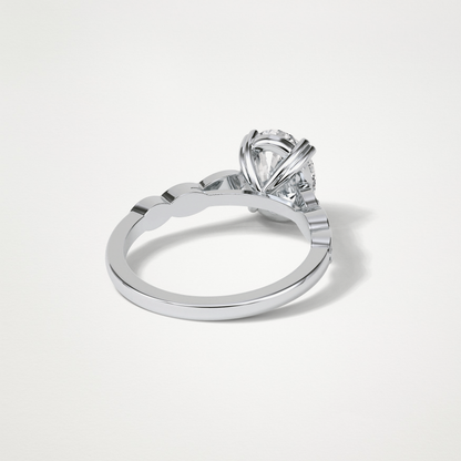 Oval Pave & Halo Lab Grown Diamond Engagement Ring