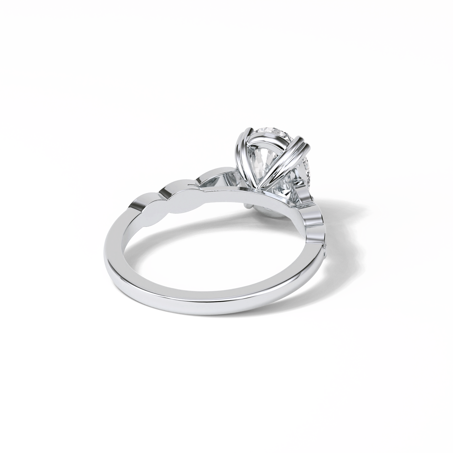 Oval Pave & Halo Lab Grown Diamond Engagement Ring