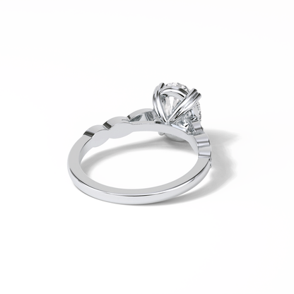 Oval Pave & Halo Lab Grown Diamond Engagement Ring