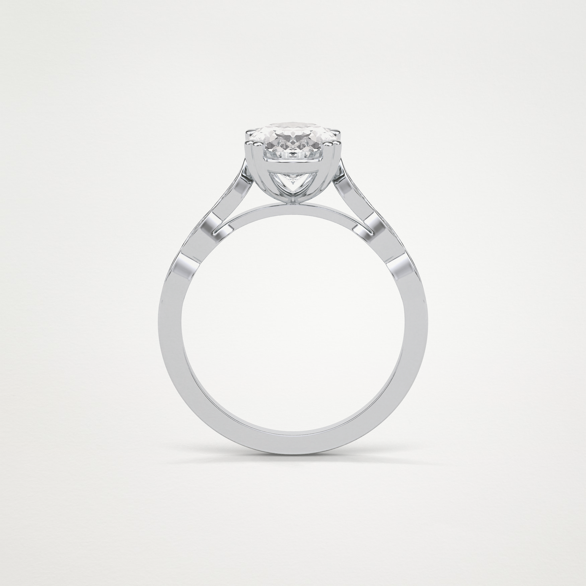 Oval Pave & Halo Lab Grown Diamond Engagement Ring