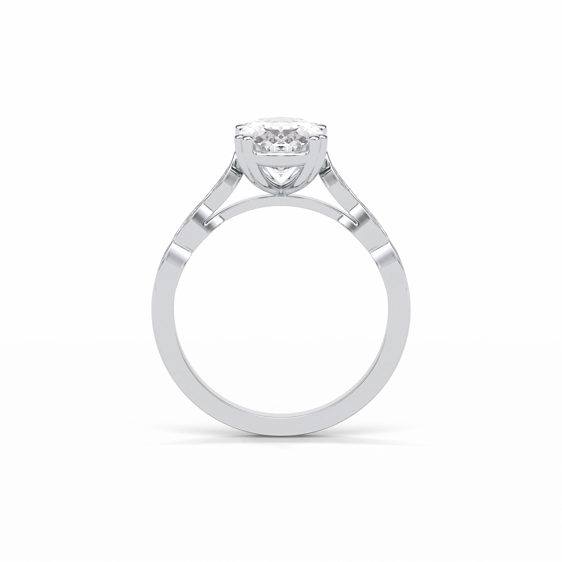 Oval Pave & Halo Lab Grown Diamond Engagement Ring