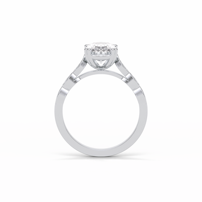 Oval Pave & Halo Lab Grown Diamond Engagement Ring