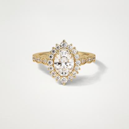 Oval Pave & Cluster Lab Grown Diamond Engagement Ring