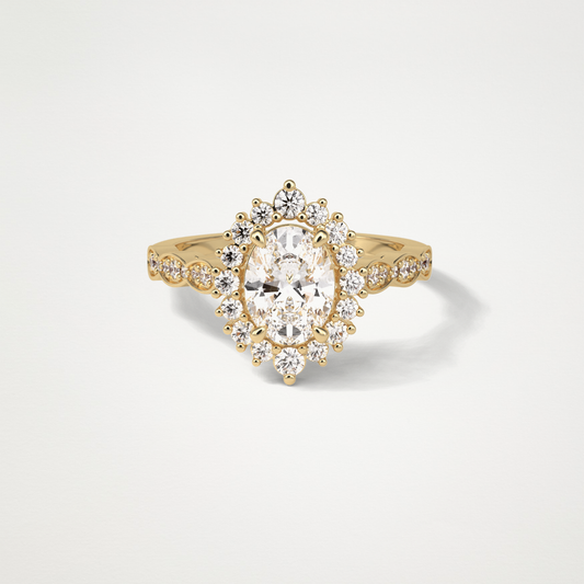 Oval Pave & Cluster Lab Grown Diamond Engagement Ring