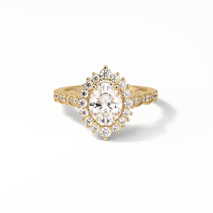 Oval Pave & Cluster Lab Grown Diamond Engagement Ring