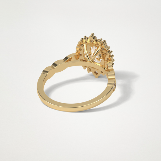 Oval Pave & Cluster Lab Grown Diamond Engagement Ring