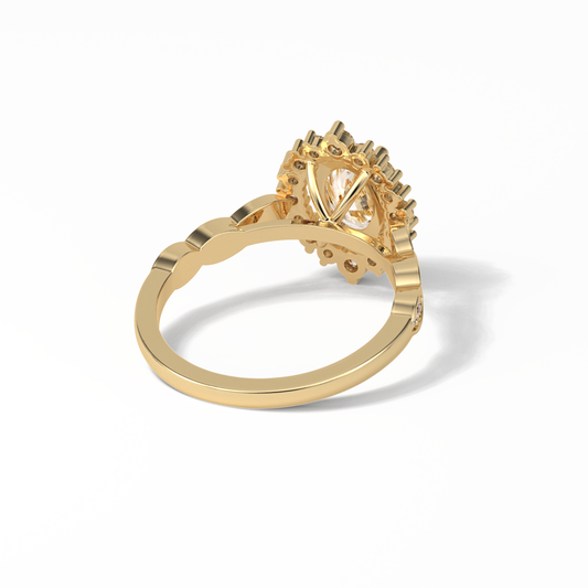 Oval Pave & Cluster Lab Grown Diamond Engagement Ring