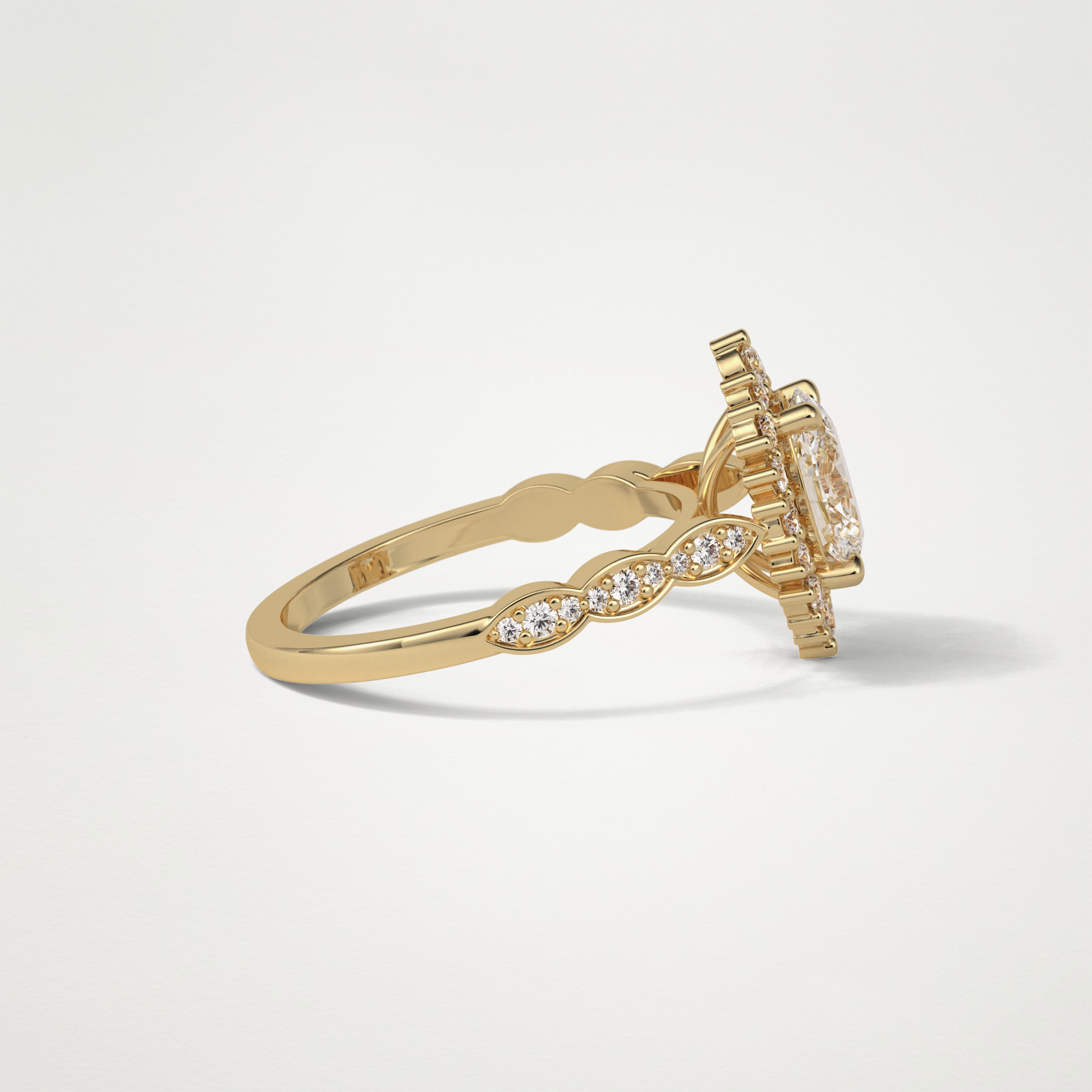 Oval Pave & Cluster Lab Grown Diamond Engagement Ring