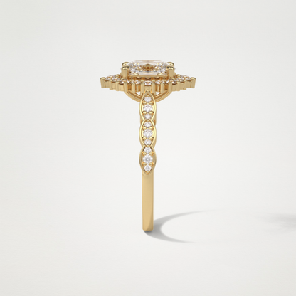 Oval Pave & Cluster Lab Grown Diamond Engagement Ring