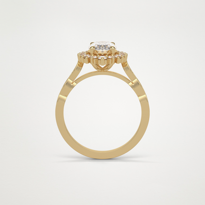 Oval Pave & Cluster Lab Grown Diamond Engagement Ring