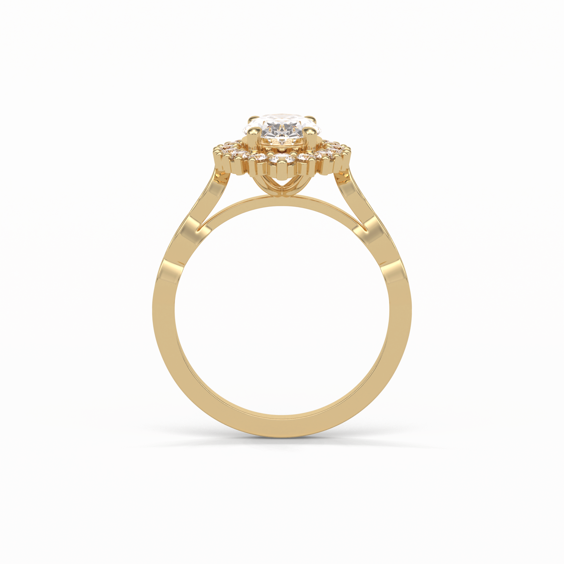Oval Pave & Cluster Lab Grown Diamond Engagement Ring