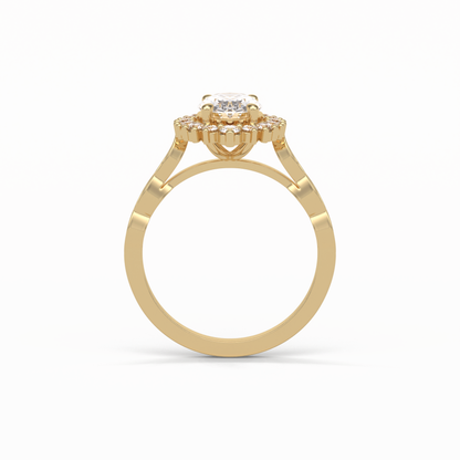 Oval Pave & Cluster Lab Grown Diamond Engagement Ring