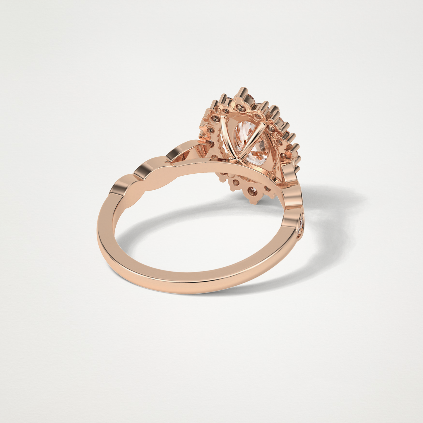 Oval Pave & Cluster Lab Grown Diamond Engagement Ring