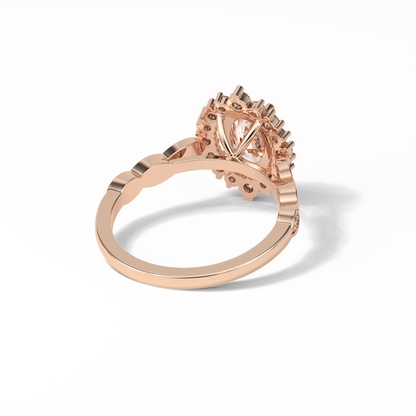 Oval Pave & Cluster Lab Grown Diamond Engagement Ring