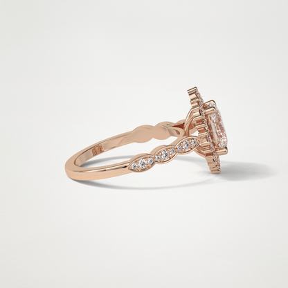 Oval Pave & Cluster Lab Grown Diamond Engagement Ring