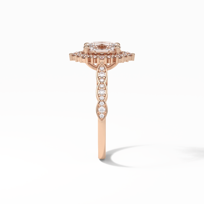 Oval Pave & Cluster Lab Grown Diamond Engagement Ring