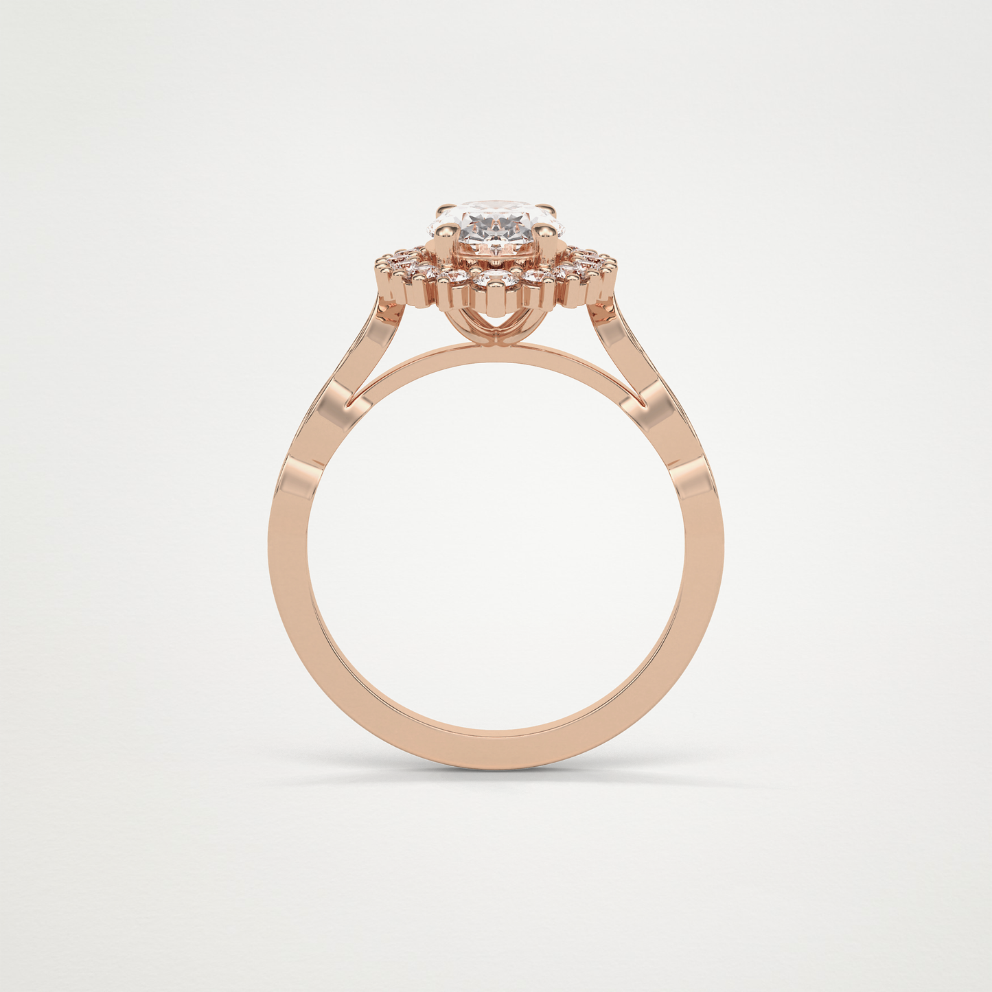 Oval Pave & Cluster Lab Grown Diamond Engagement Ring
