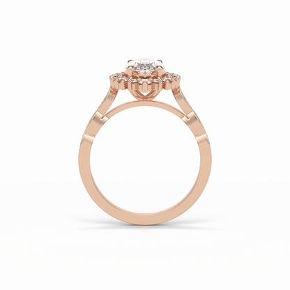 Oval Pave & Cluster Lab Grown Diamond Engagement Ring