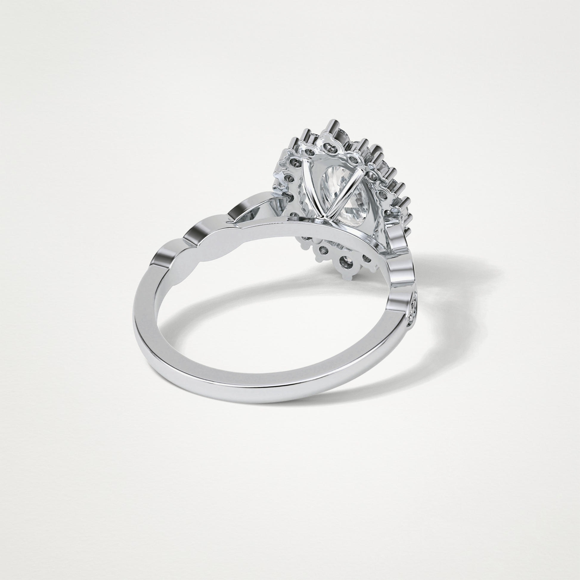 Oval Pave & Cluster Lab Grown Diamond Engagement Ring